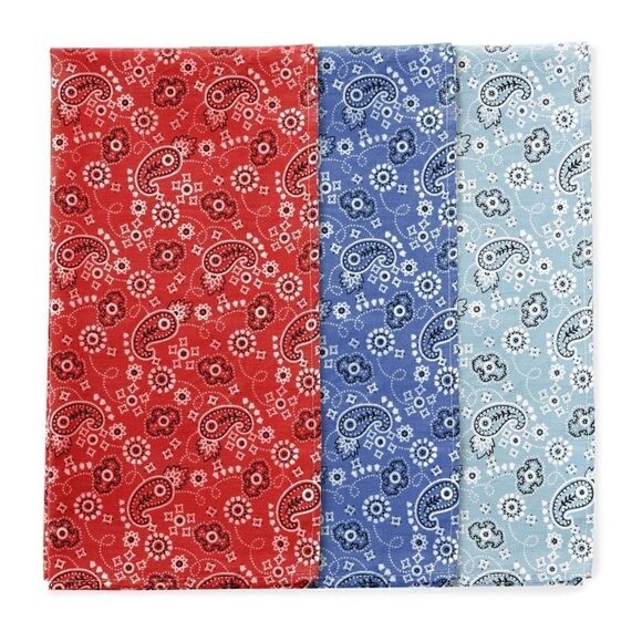 Perry Ellis Other - Perry Ellis Portfolio Mens Assorted 3 Pack of Red Blue & Light Blue Bandanas New